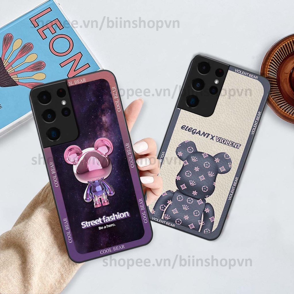 Ốp Samsung S21 Ultra hình gấu bear brick đẹp độc lạ, thời trang, cá tính