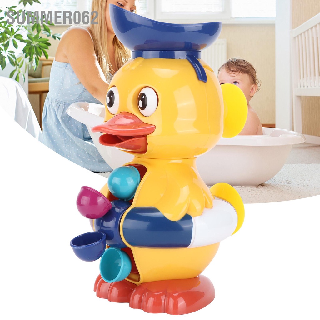 [Hàng Sẵn] Đồ chơi bồn tắm cho trẻ mới biết đi vịt với con quay / mắt có thể xoay được【Summer062】