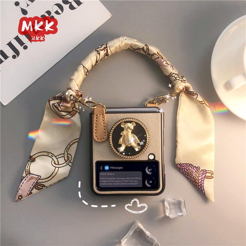 Ốp điện thoại da MKK chính hãng gập lại được cho Samsung zflip3 z flip3 F7110