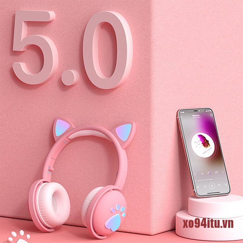 Tai Nghe Bluetooth Phát Sáng Hình Tai Mèo Đáng Yêu Cho Bé | BigBuy360 - bigbuy360.vn