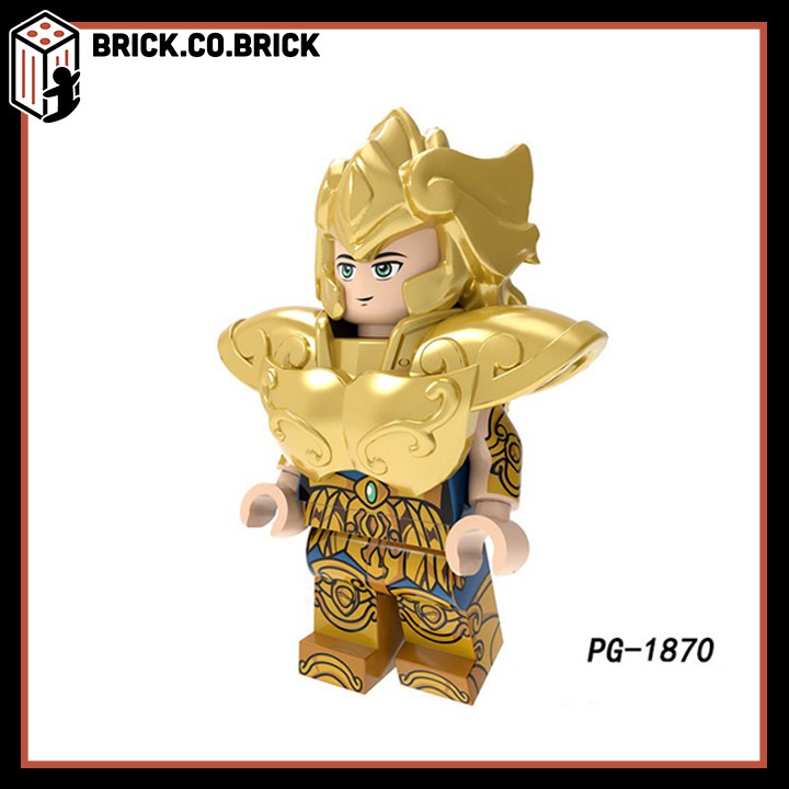 Minifigure Các vị thần và Hiệp sĩ Saint Seiya Đồ chơi Lắp Ráp 12 Cung Hoàng Đạo Phiển Bản Giáp Vàng Siêu Đẹp PG8212