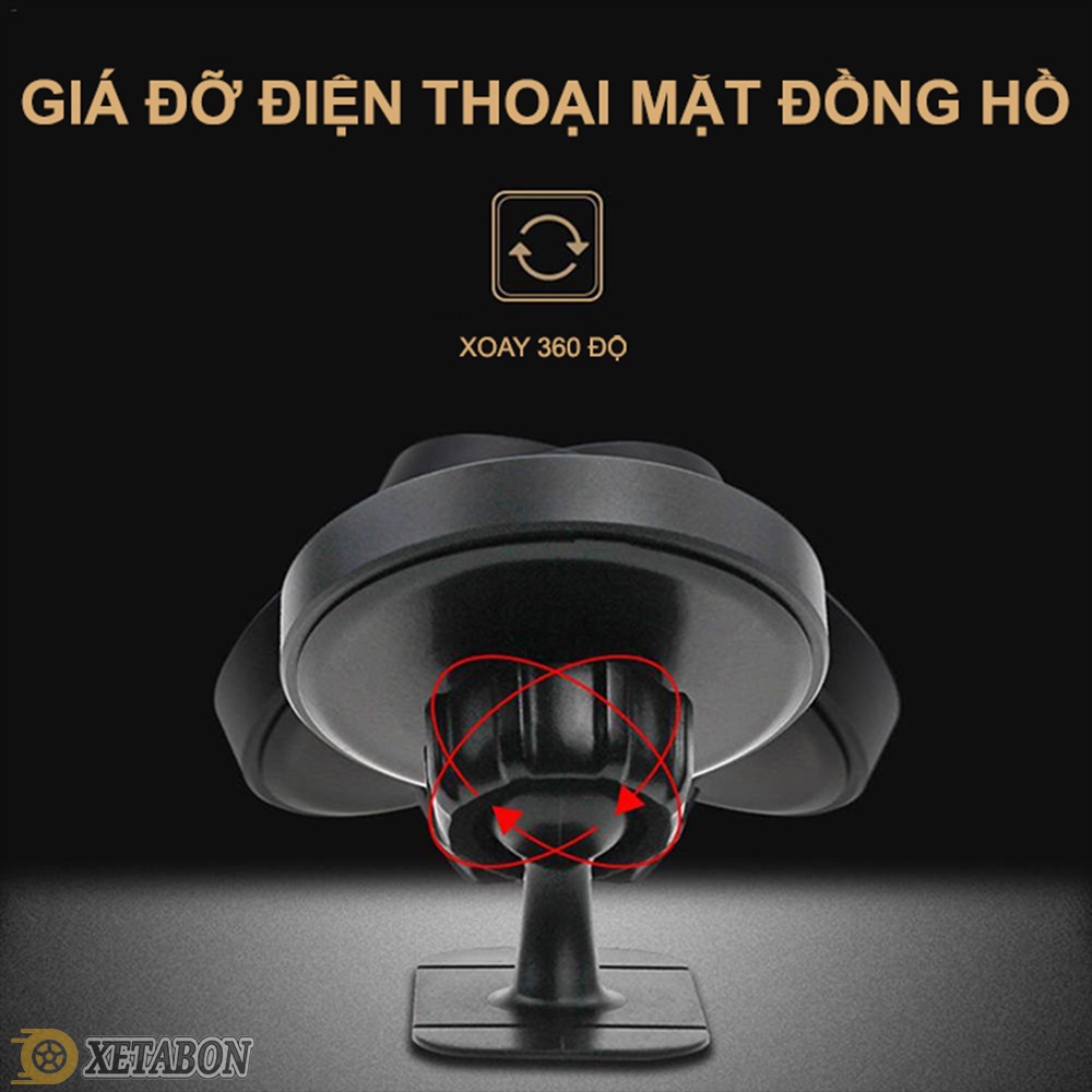 Giá đỡ điện thoại, đế hít điện thoại nam châm mặt đồng hồ thời trang cho ô tô, xe hơi