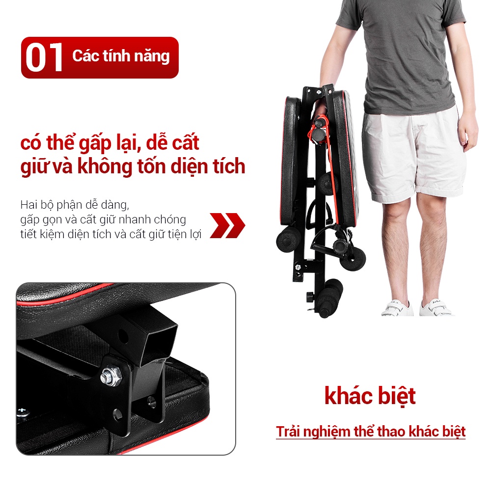 OneTwoFit Ghế tập có thể gập lại Ghế tập bụng đa chức năng Ghế tập bụng Thiết bị tập thể dục tại nhà OT184