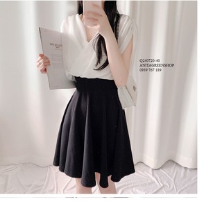 Q240720 đầm xòe phối màu