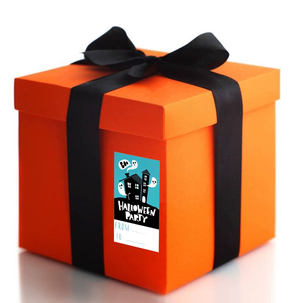 (livecity.2) Cuộn 300 Nhãn Dán Hộp Quà Hình Chữ Nhật Tự Dính Mịn Màng Và Dính Dễ Dán Dùng Đóng Gói Quà Halloween