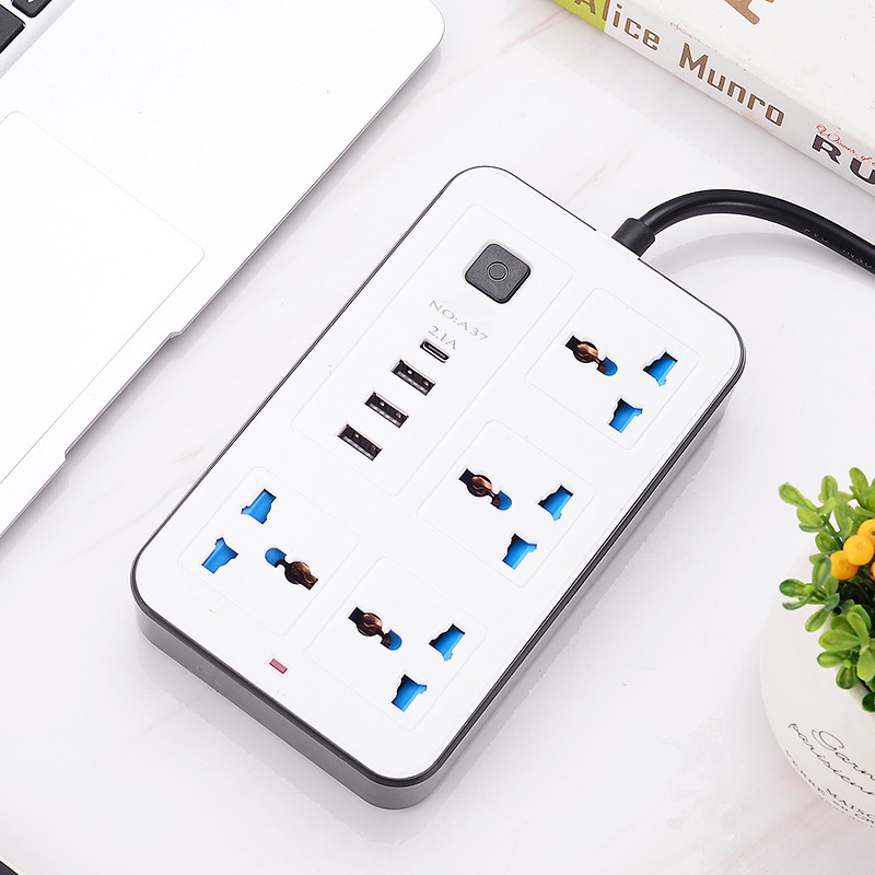 Ổ Cắm Điện Đa Năng GUOKANG, Có Bảo Vệ Khe Cắm Chống Giật, 3 Cổng Sạc Nhanh USB, 1 Cổng Type C Thế Hệ Mới