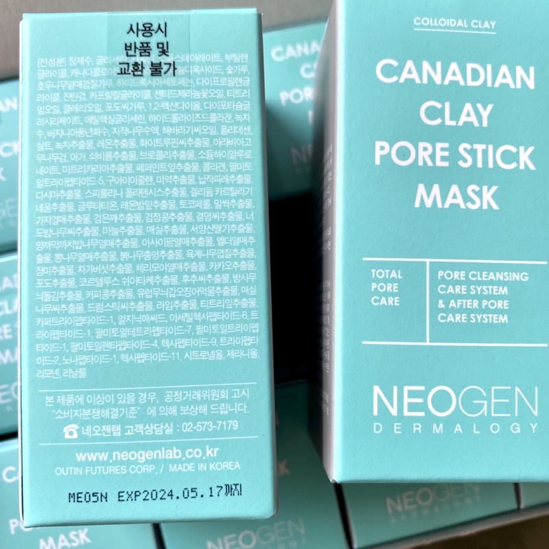 Thanh Lăn Mụn Đầu Đen Từ Đất Sét Bùn Băng Neogen Dermalogy Canadian Clay Pore Stick 28g