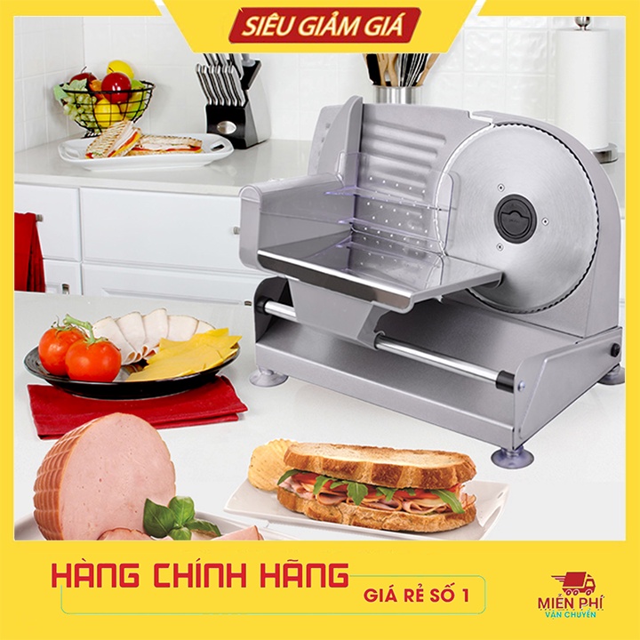 Máy thái lát thịt, rau củ, thực phẩm bán tự động điều chỉnh độ dày mỏng
