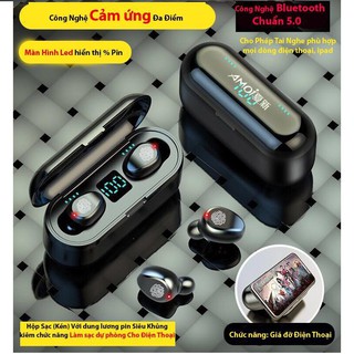 Tai Nghe Bluetooth 5.0 Amoi F9 Không Dây True Wireless Bản Quốc Tế Cảm Ứng Kiêm Sạc Pin Dự Phòng VUONGVUONGSHOP25