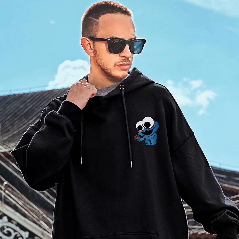 Áo hoodie in họa tiết hoạt hình thiết kế form rộng phong cách Nhật Bản trẻ trung cho nam nữ size M-5XL
