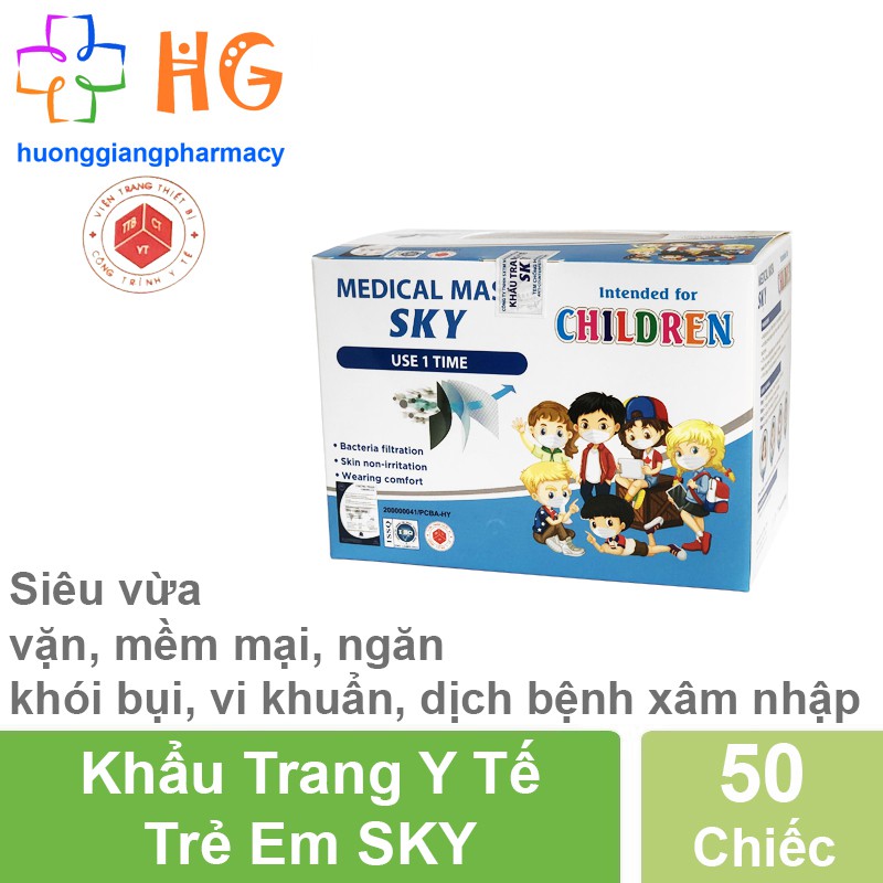 Khẩu Trang Y Tế 4 Lớp Sky - Ngăn ngừa vi khuẩn xâm nhập, không gây kích ứng da, mềm mại, thoải mái khi sử dụng