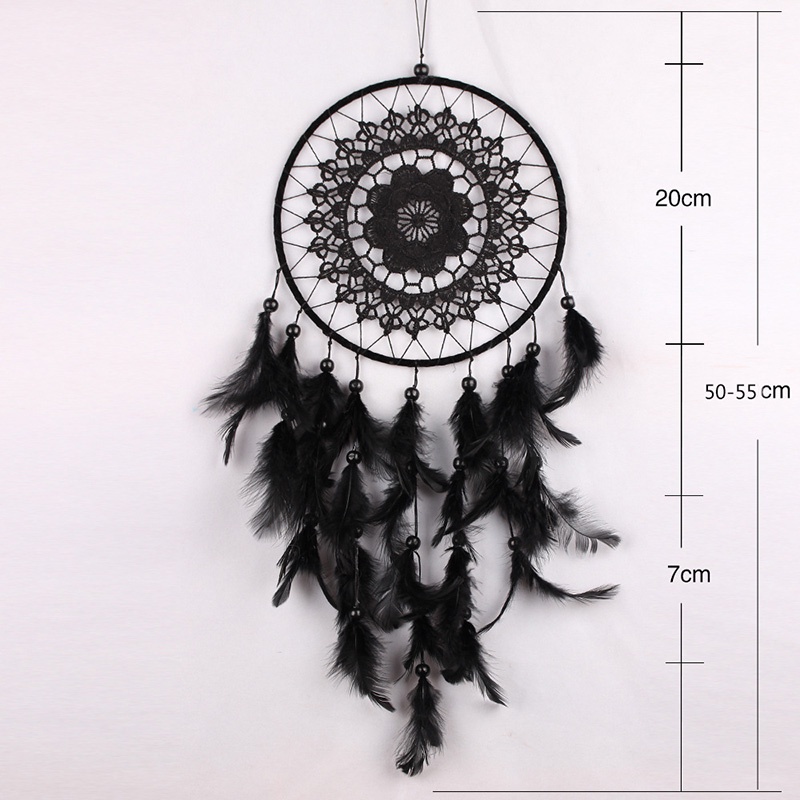 Dream Catcher treo tường trang trí màu đen ☆Mớiyetbloom