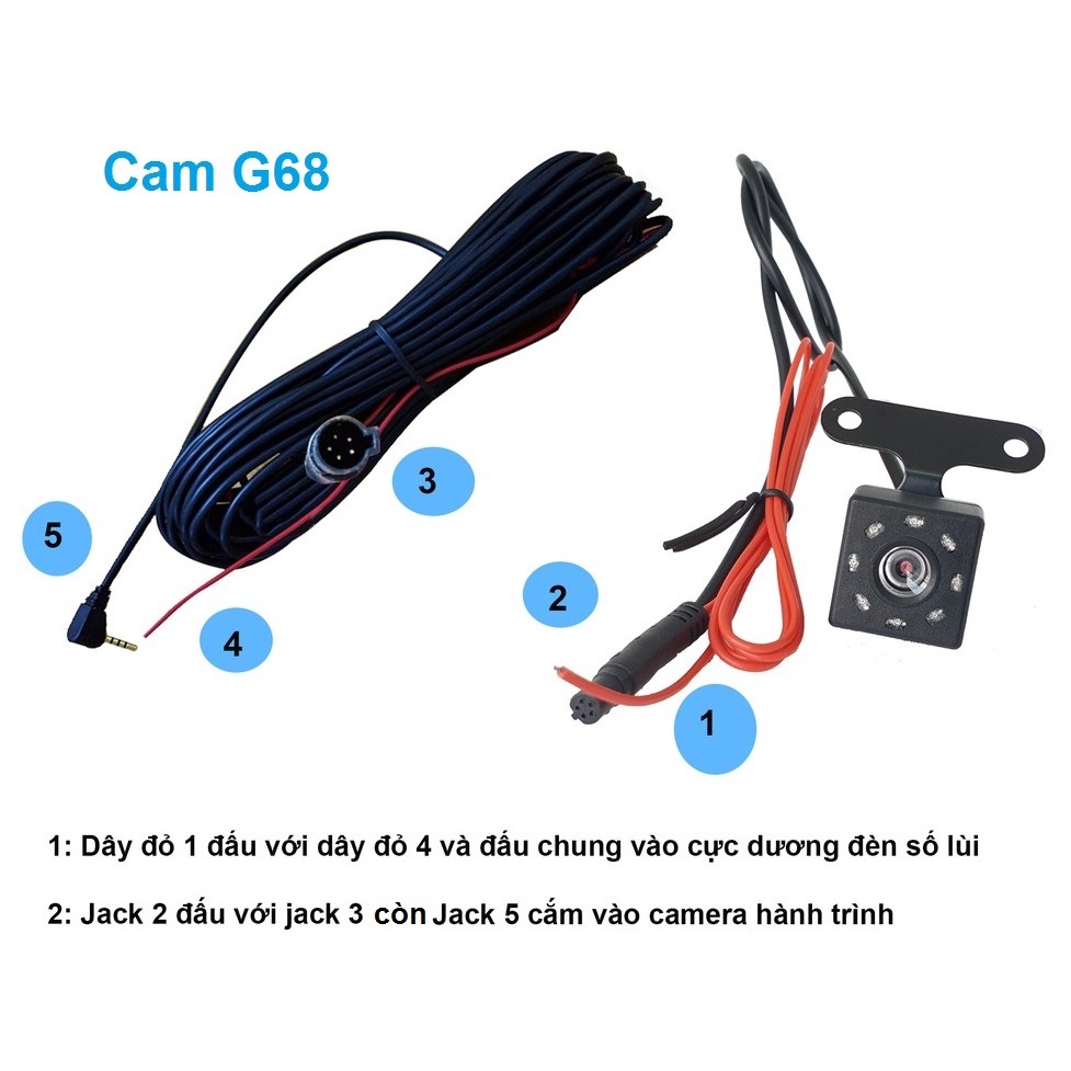Dây tín hiệu 5,5m 2.5 cho Cam lùi của Vietmap G68 / G79