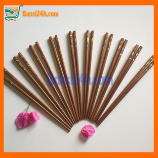 Bộ 10 đôi đũa trắc khảm cá vàng cao cấp