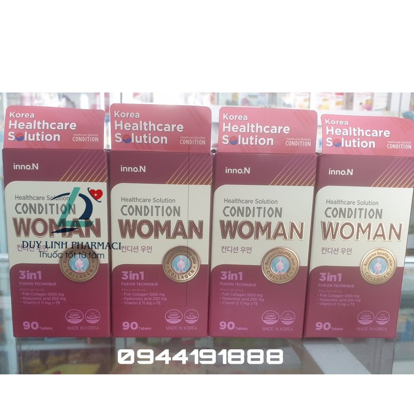 Viên Uống Collagen Condition Woman Cấp Ẩm.Giảm Lão Hóa Và Tăng Vẻ Đẹp Cho Làn Da