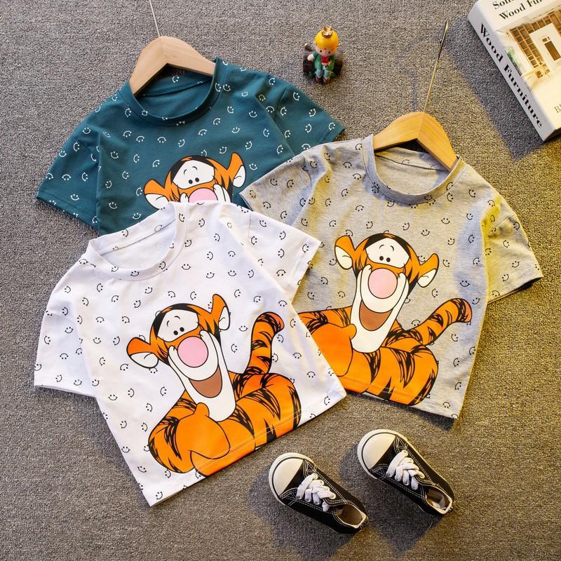 Áo Thun Ngắn Tay In Họa Tiết Hoạt Hình Cho Bé