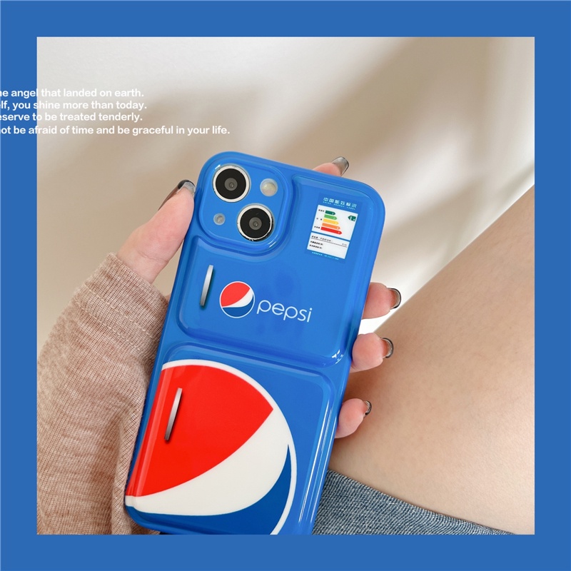 Ốp Điện Thoại Mềm Chống Va Đập In Hình Nhãn Dán Pepsi Đơn Giản Sáng Tạo Cho IPhone13promax 13 12Pro MAX 12 11Promax XS MAX XR