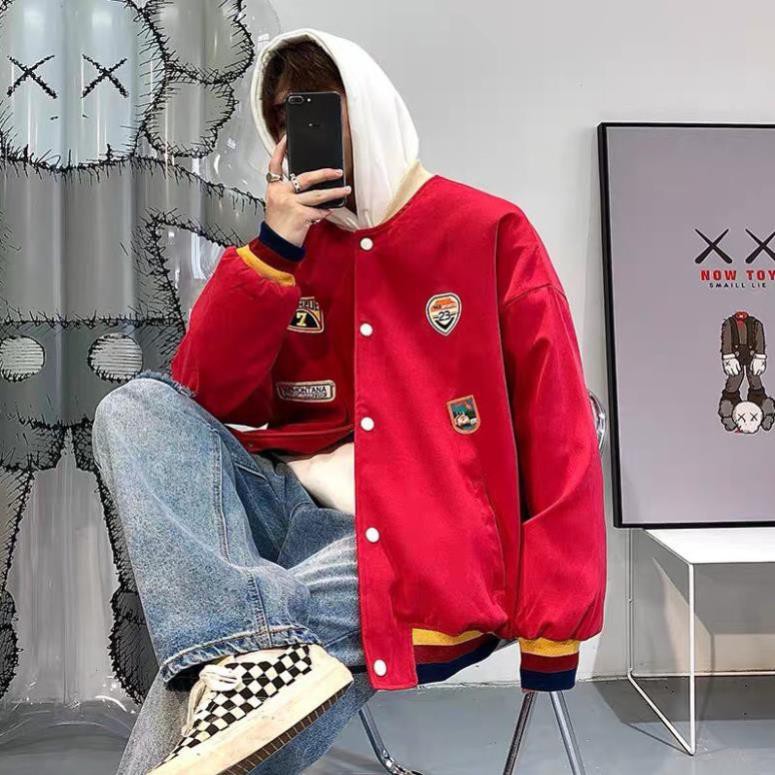Áo khoác bomber nỉ nam nữ Số 7 form rộng bóng chày unisex phong cáchthời trang kmg