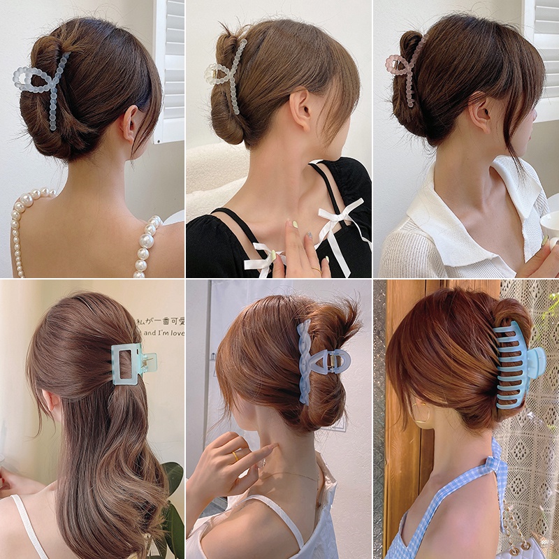 Kẹp tóc trong suốt thiết kế đơn giản phong cách Hàn Quốc cho nữ