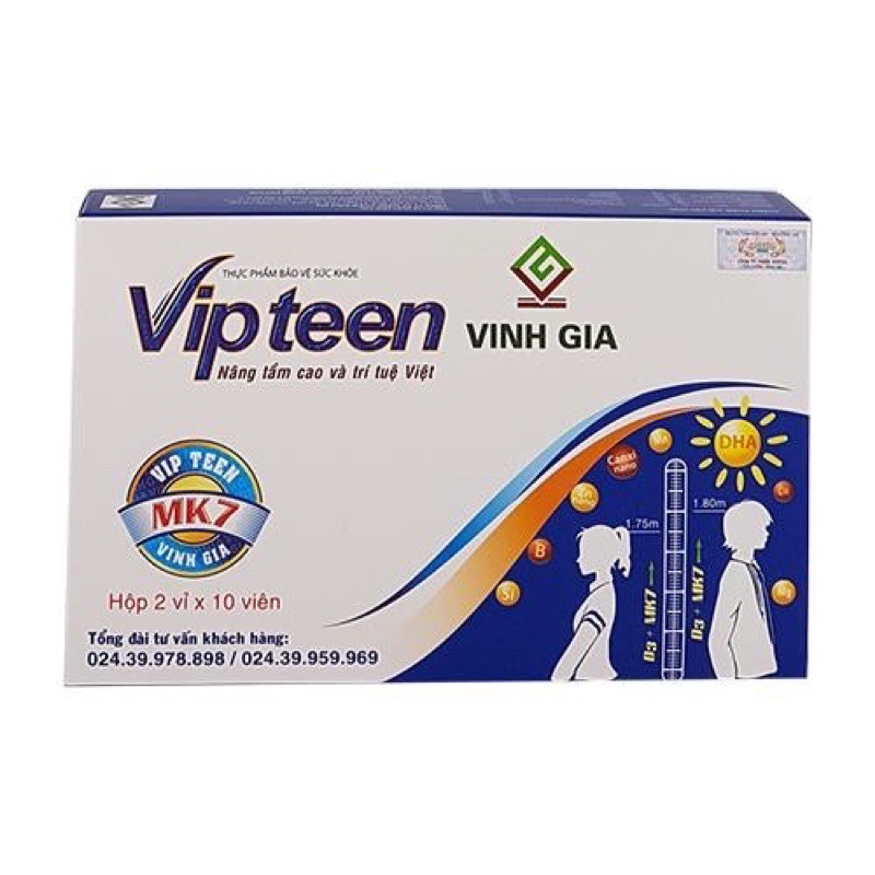 Vipteen MK7 viên uống giúp tăng chiều cao