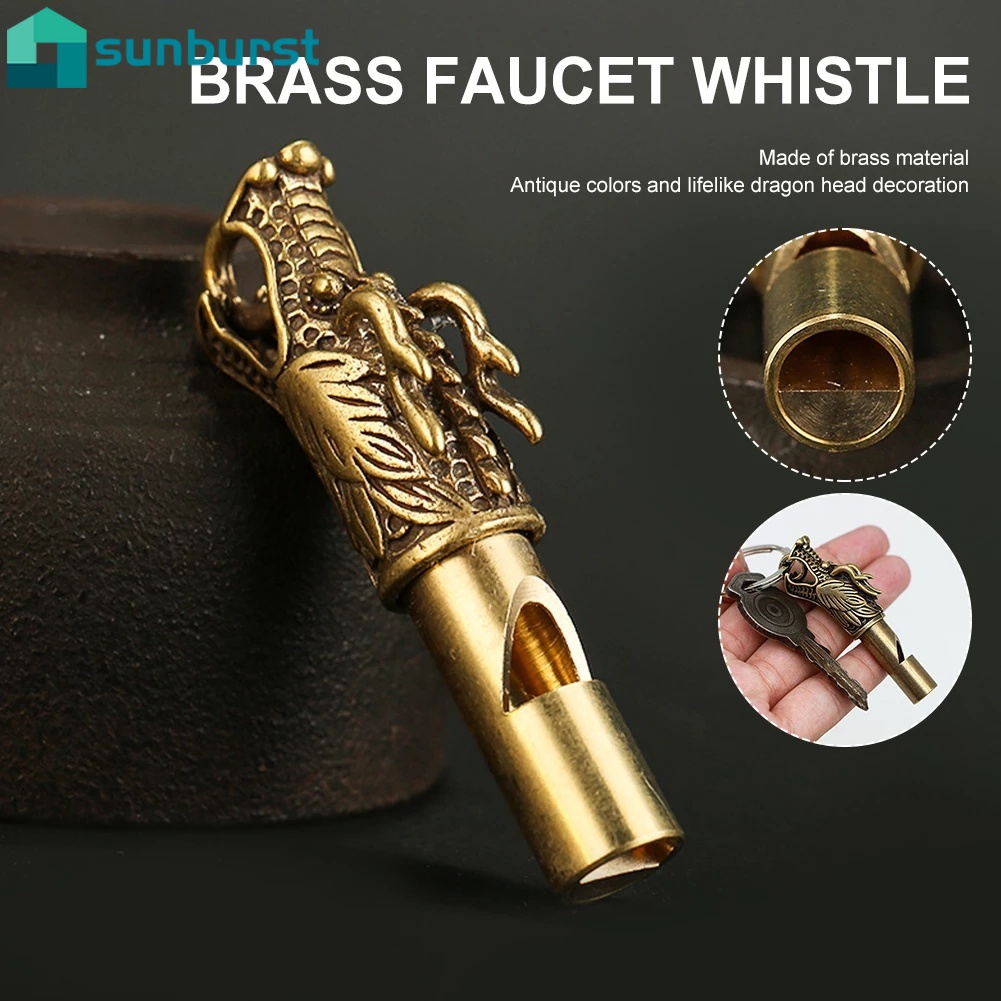 Còi Sinh Tồn Mini Bằng Đồng Thau Phong Cách Retro Thời Trang