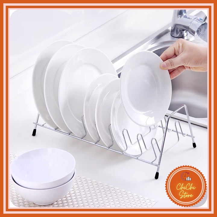 Giá Inox Úp Chén Đĩa Ráo Nước Tiện Dụng Cho Nhà Bếp,Giá Để Nắp Xoong Nồi Có Chân Đỡ Silicon_CC888