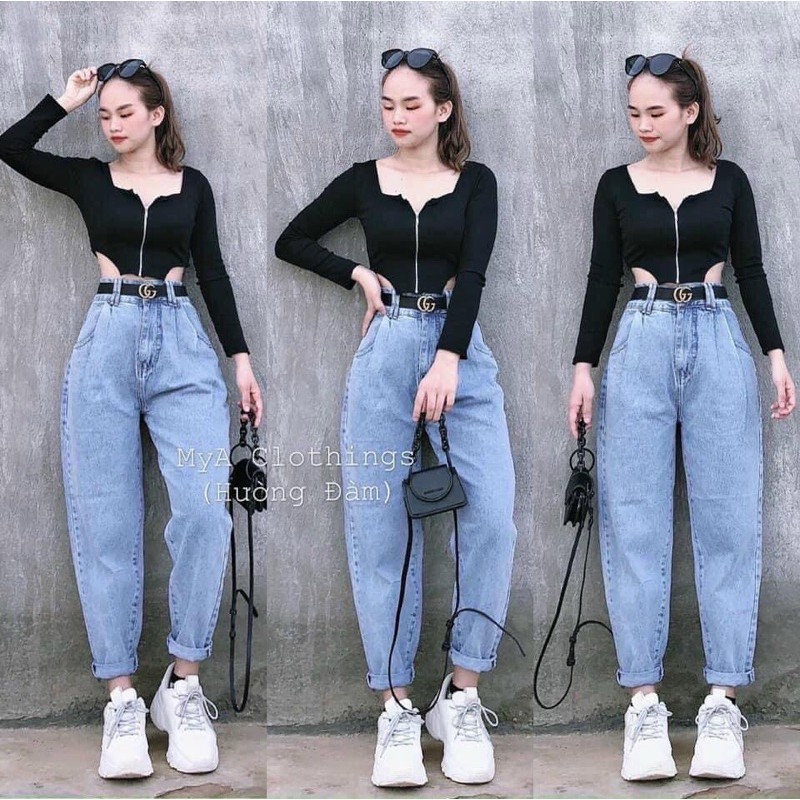 Quần bò baggy 2 khuy siêu phẩm