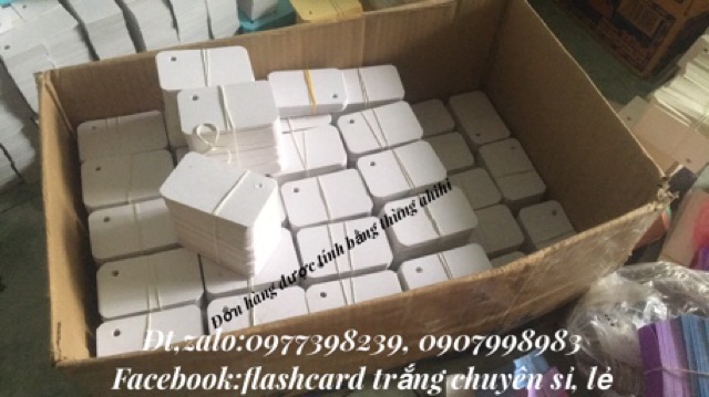 RẺ VÔCombo 5000thẻ flashcard trắng bo đục khoen+ bìa