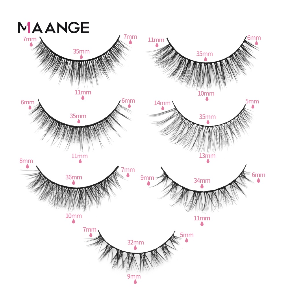 Hộp 5 cặp lông mi giả MAGEFY dạng cong tự nhiên dành cho làm đẹp