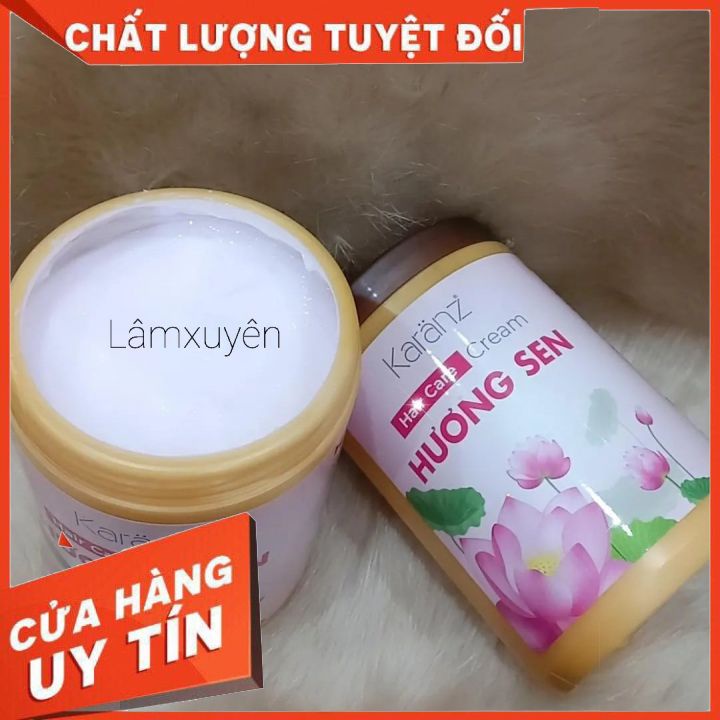 Hấp dầu kem ủ tóc Karanz HƯƠNG SEN( 1000ml )dưỡng chất giúp phục hồi và tái tạo tóc chắc khỏe óng ả suôn mượt
