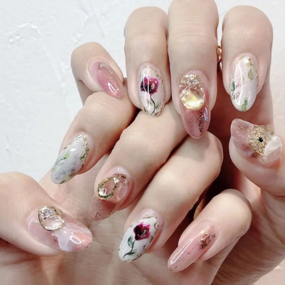 (Hàng Mới Về) Set 10 Phụ Kiện Trang Trí Móng Tay Nghệ Thuật 3D Diy