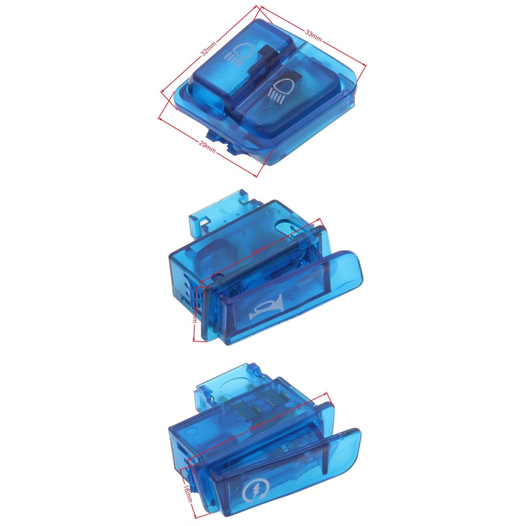 Bộ 5 nút bấm công tắc điều khiển đèn pha/còi xe máy
