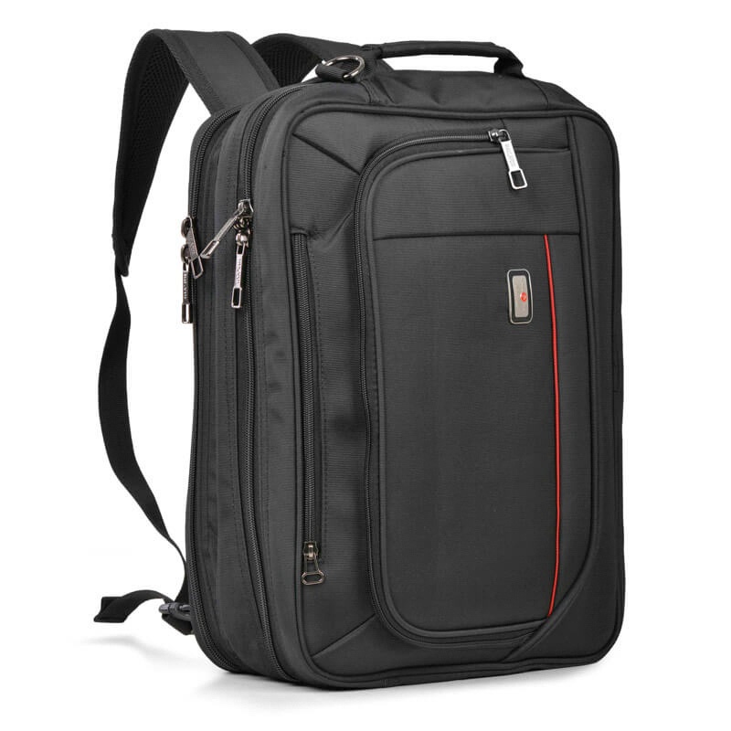 Cặp đen đi học đa năng Mr Vui 427 cho học sinh cấp 2 cấp 3 có ngăn laptop 15.6 inch( kích thước 40 x 30 x 14 cm)