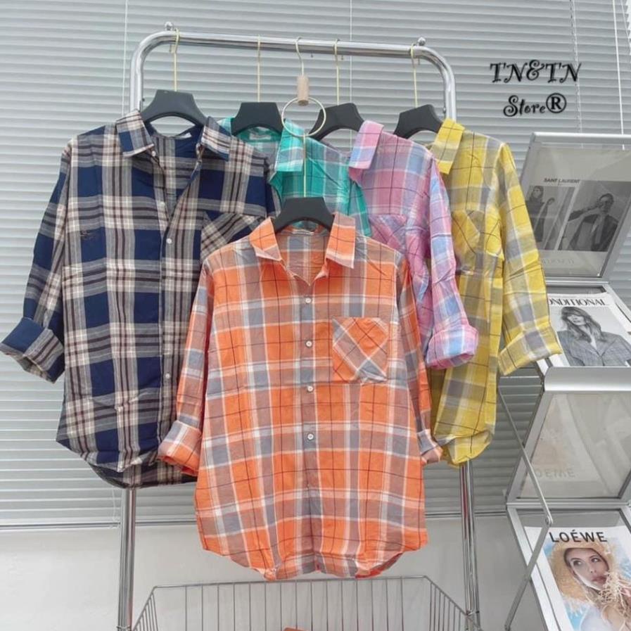 Áo Sơ Mi Caro 1 Túi Nhiều Màu