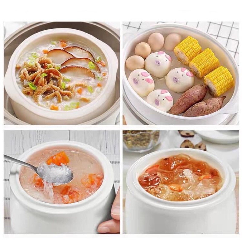 Nồi nấu chậm hầm cháo đa năng BEAR 1.6L thố sứ bảo hành 12 tháng