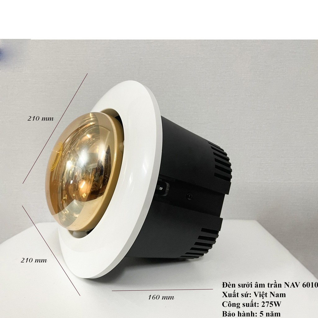 Đèn Sưởi Âm Trần  Đơn Navado,Hình Vuông Tròn Dễ Kết Hợp, StarDecor, Bảo Hành Bóng 3 Năm, Sản Xuất Tại Việt Nam