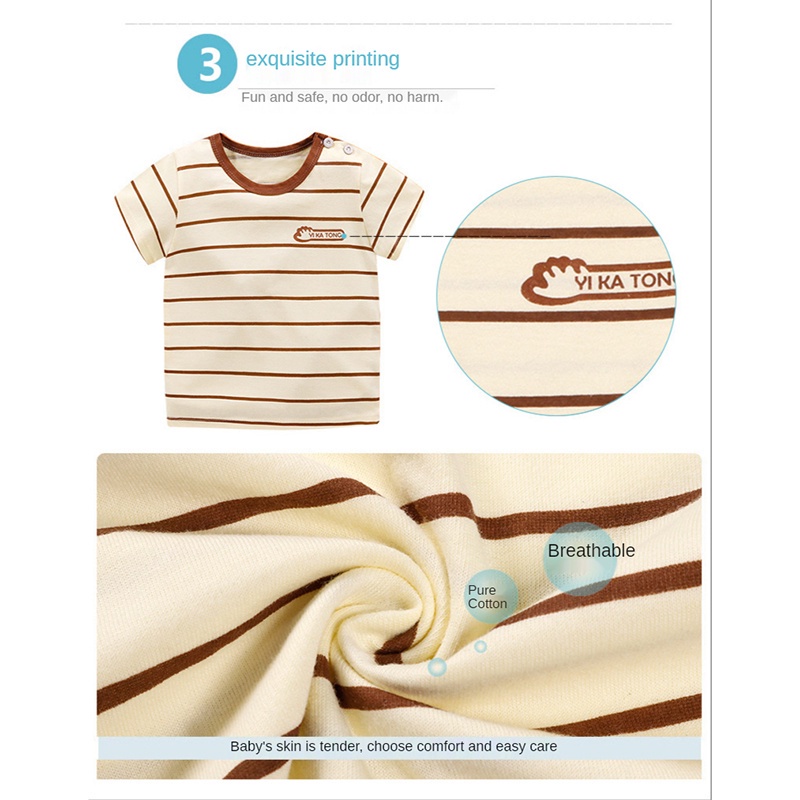 Áo thun SANITKUN cotton cổ tròn tay ngắn họa tiết hoạt hình tùy chọn phong cách Hàn Quốc thời trang mùa hè cho trẻ em
