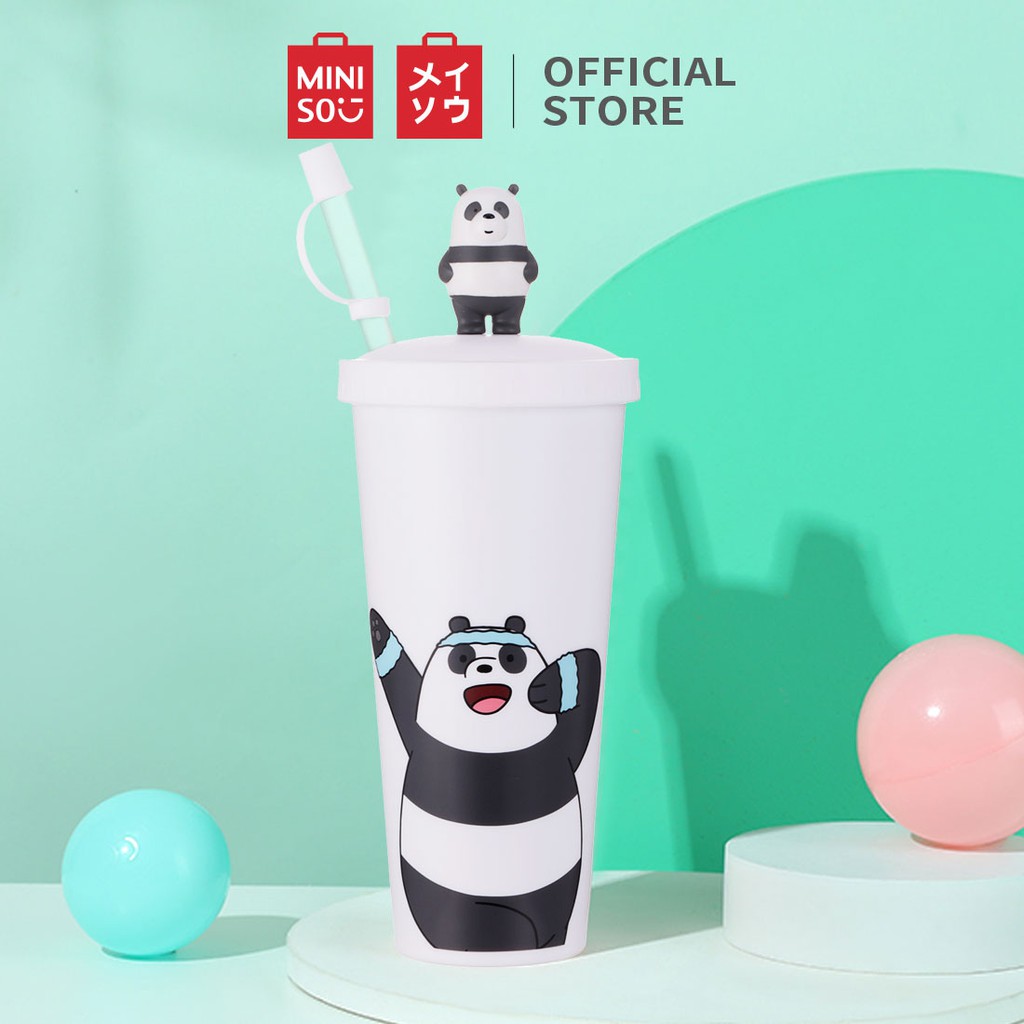 [Mã LIFEHL188 giảm 12% đơn 99K] Ly nhựa 640ml We Bare Bear x Miniso có nắp kèm ống hút nhiều(giao ngẫu nhiên)