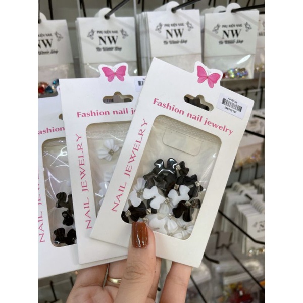 Charm nơ nail cao cấp, Charm nơ gắn móng túi