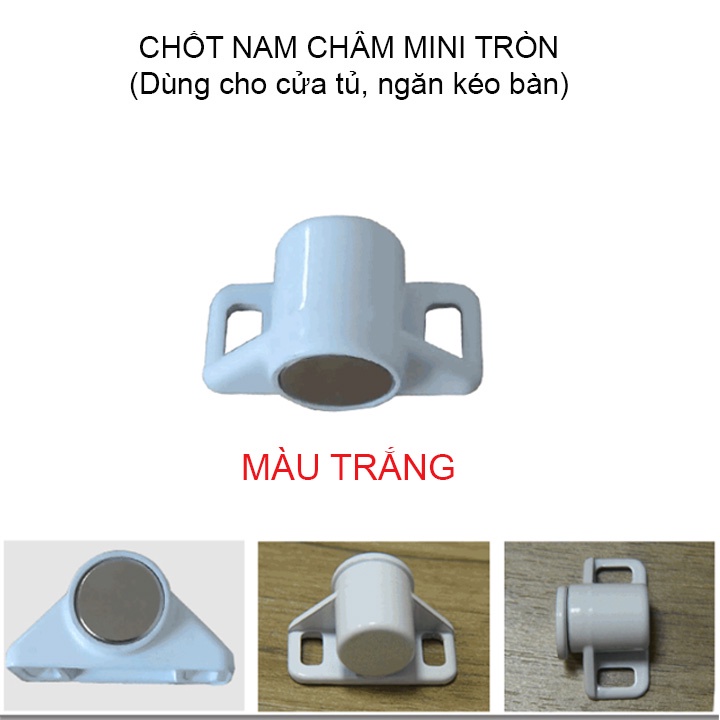 Chốt nam châm mini dùng cho cánh cửa tủ, ngăn kéo bàn, lực hút mạnh, hình tròn nhiều màu sắc