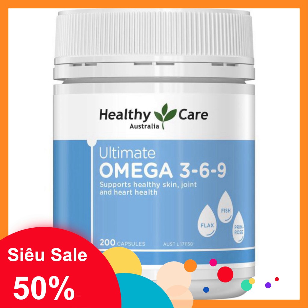 SALE KHÔ MÁU Omega 369 của Healthy Care Úc 200 viên SALE KHÔ MÁU