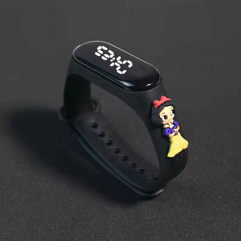 Đồng hồ thể thao điện tử màn hình led cảm ứng chống nước họa tiết công chúa Disney nhiều kiểu tùy chọn cho bé