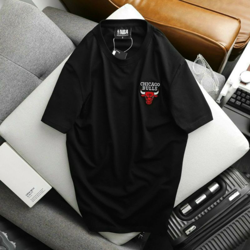 Áo thun cotton Chicago Bulls thêu logo