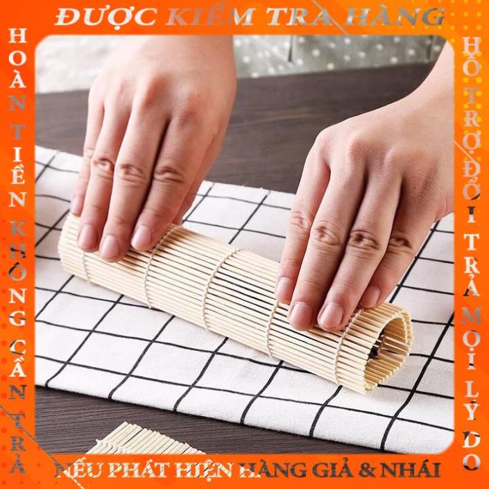 Mành cuốn sushi kimbap, cuộn cơm rong biển bằng tre bảo đảm vệ sinh fbaodu