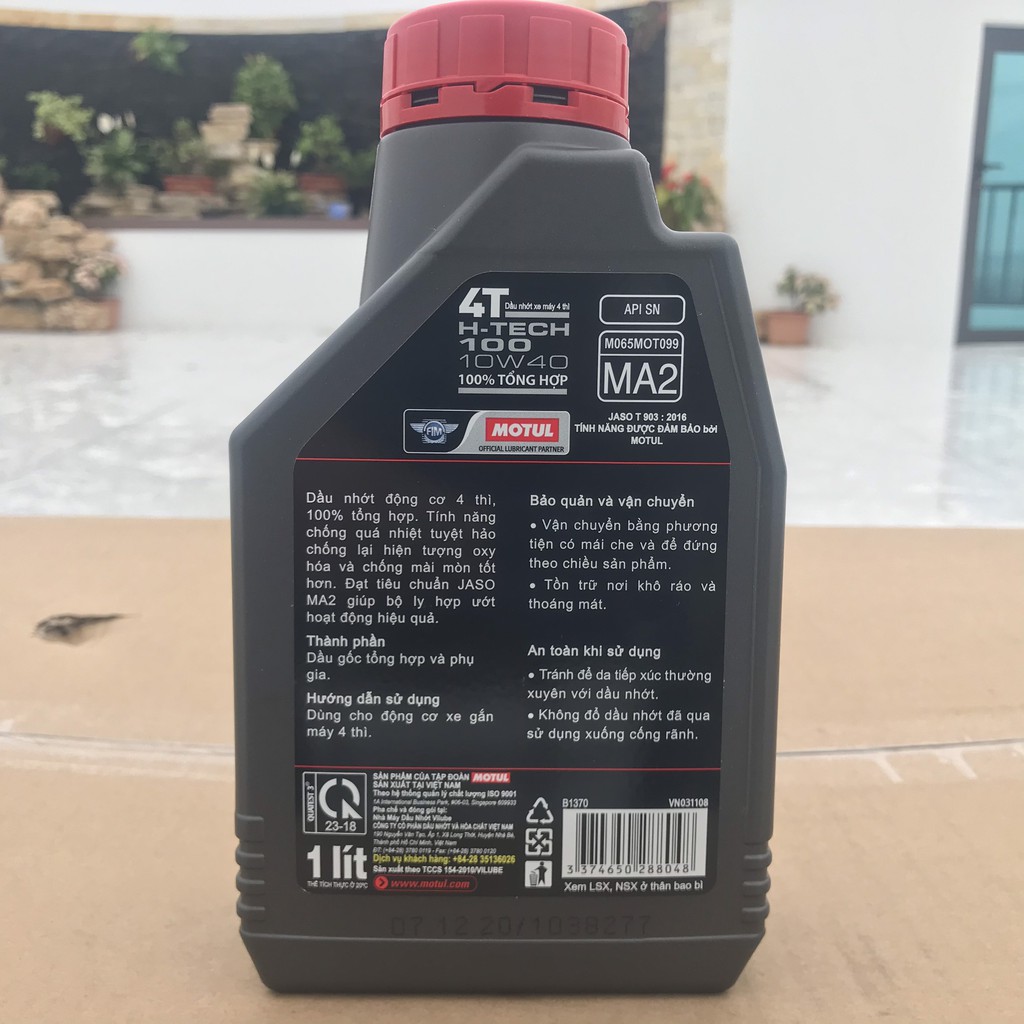 [Chính hãng] Dầu nhớt cao cấp Motul Htech 100 10W40 100% tổng hợp cho xe máy 4 thì