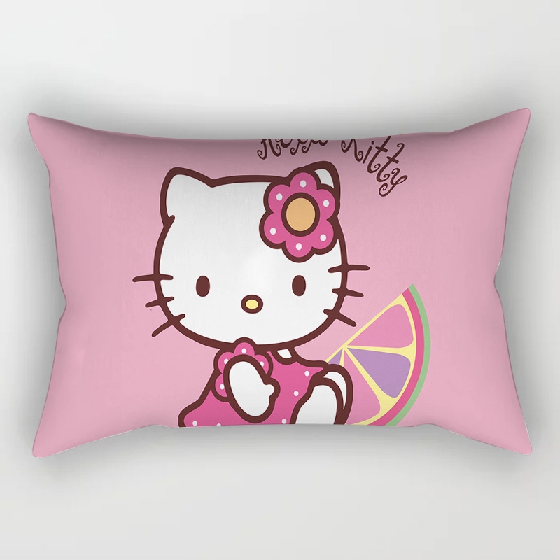 One Vỏ Gối Vuông 30 * 50cm In Hình hello kitty Đáng Yêu