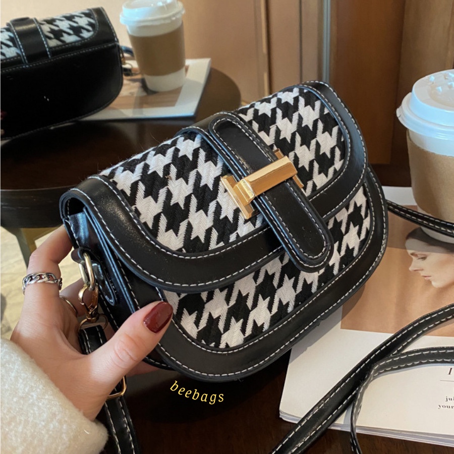 Túi Xách Da Nữ Thiết Kế Hoạ Tiết Houndstooth Sang Chảnh | TX01 | Túi Đeo Chéo Đi Chơi Đi Cafe Dễ Phối Đồ Sang Trọng