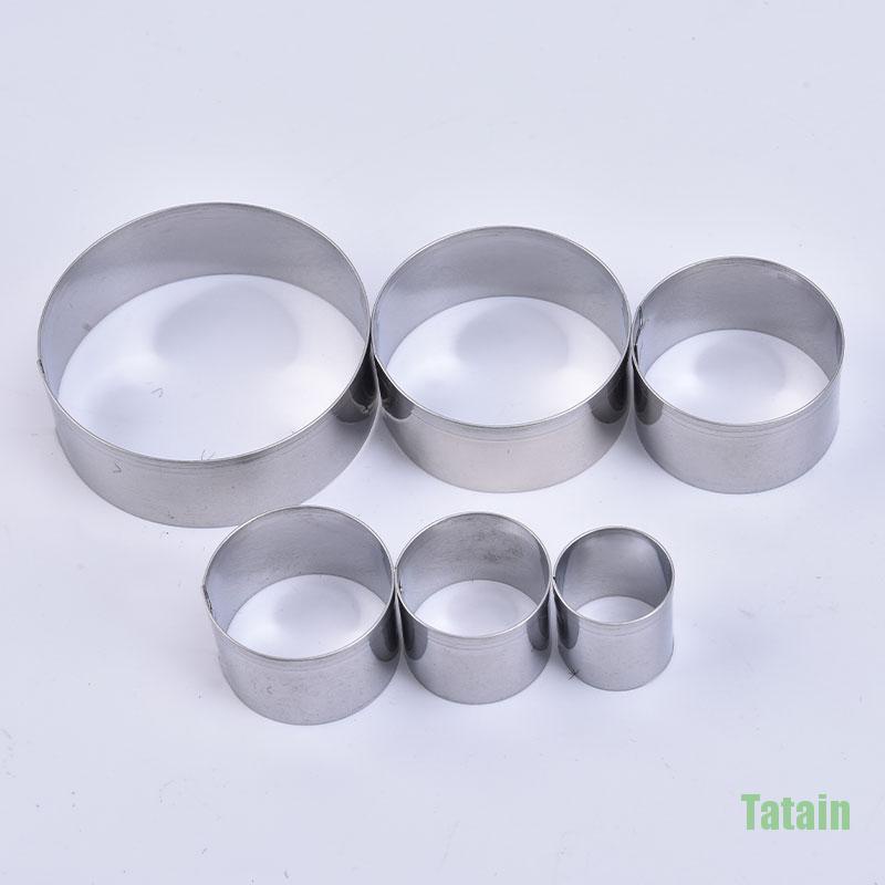 Bộ 6 khuôn tròn làm bánh Mousse bằng thép không gỉ