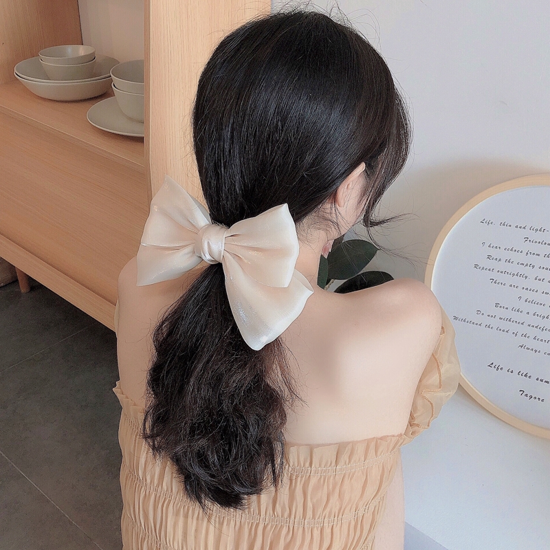 Kẹp tóc hình nơ bảng lớn làm bằng satin phong cách Nhật dành cho phái đẹp