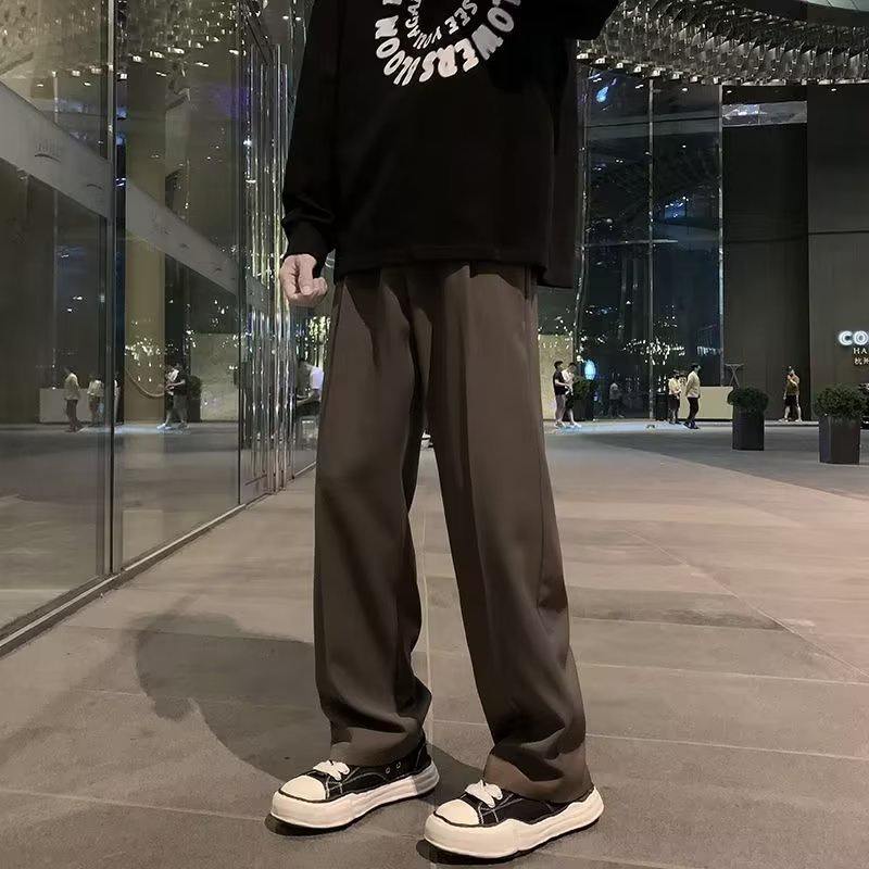Quần Dài Ống Rộng Oversize Màu Trơn Thời Trang Nhật Bản Cho Nam Cỡ M-2XL